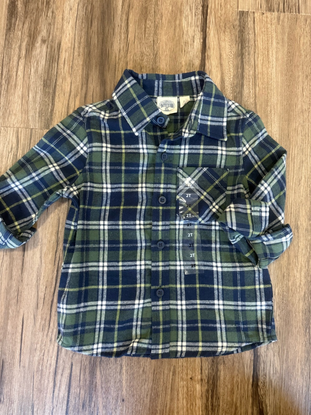 Cabela's Navy & Green Plaid Button-Down Shirt